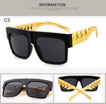 Fashion Gold Metal Chain Sunglasses Vintage Hip Hop