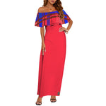 MADRAS Women's Ruffle Boat Neck Dress