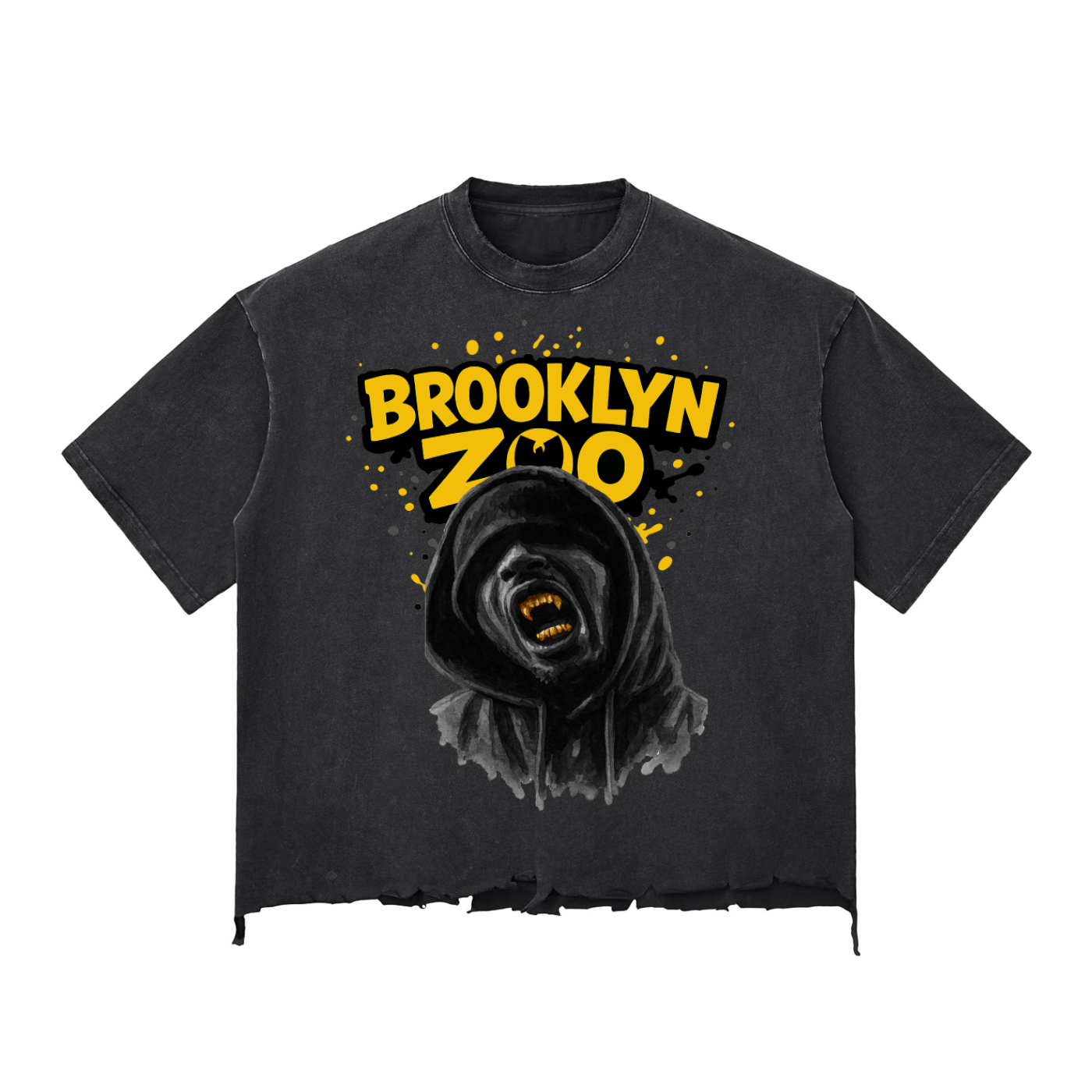 BROOKLYN ZOO Snow Wash Raw-Hem Boxy T-shirt