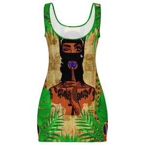 TROPICAL KWEEN Sunmer Bodycon Tank  Dress