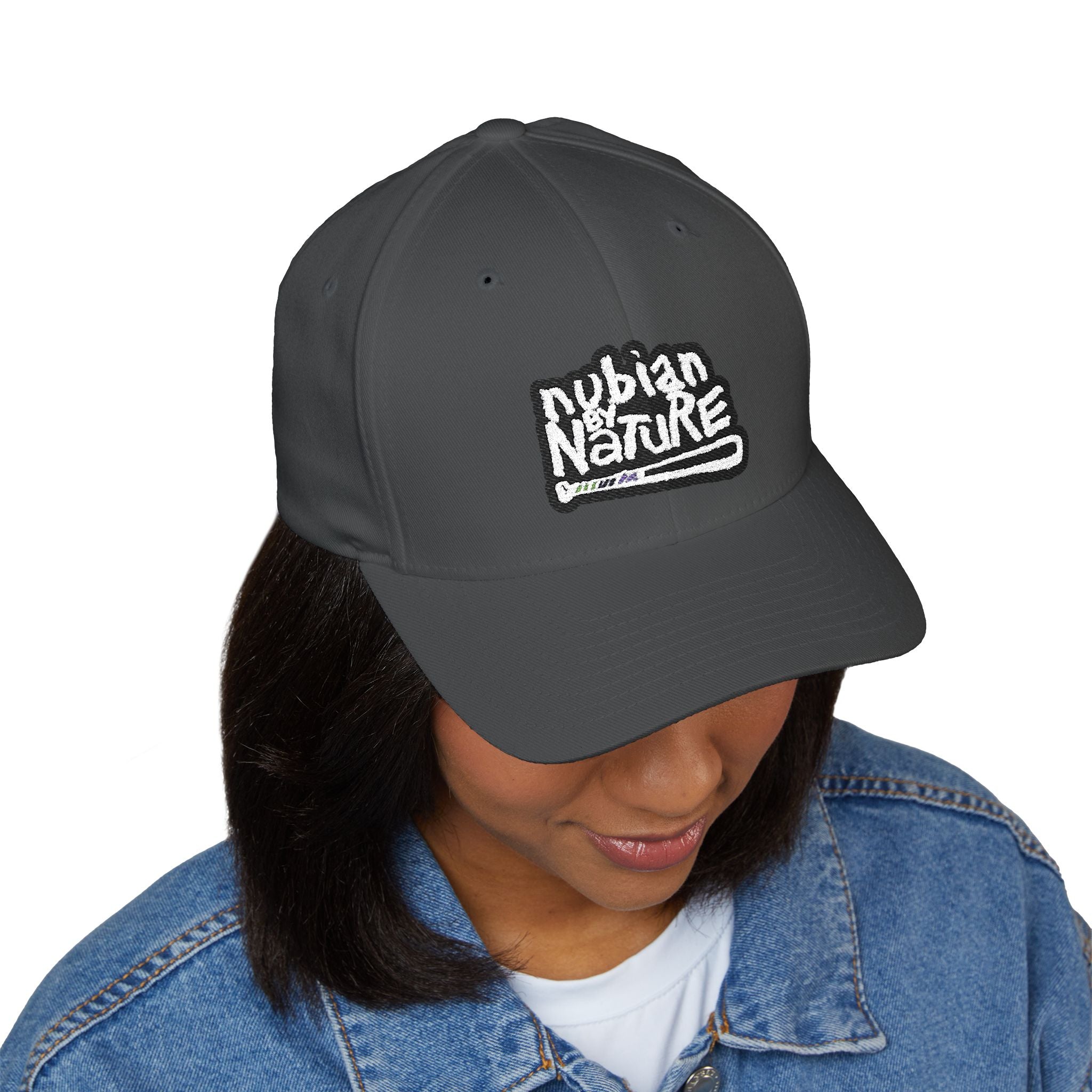 Nubian By Nature Embroidered Cap - Stylish Closed-Back Hat for Nature Lovers