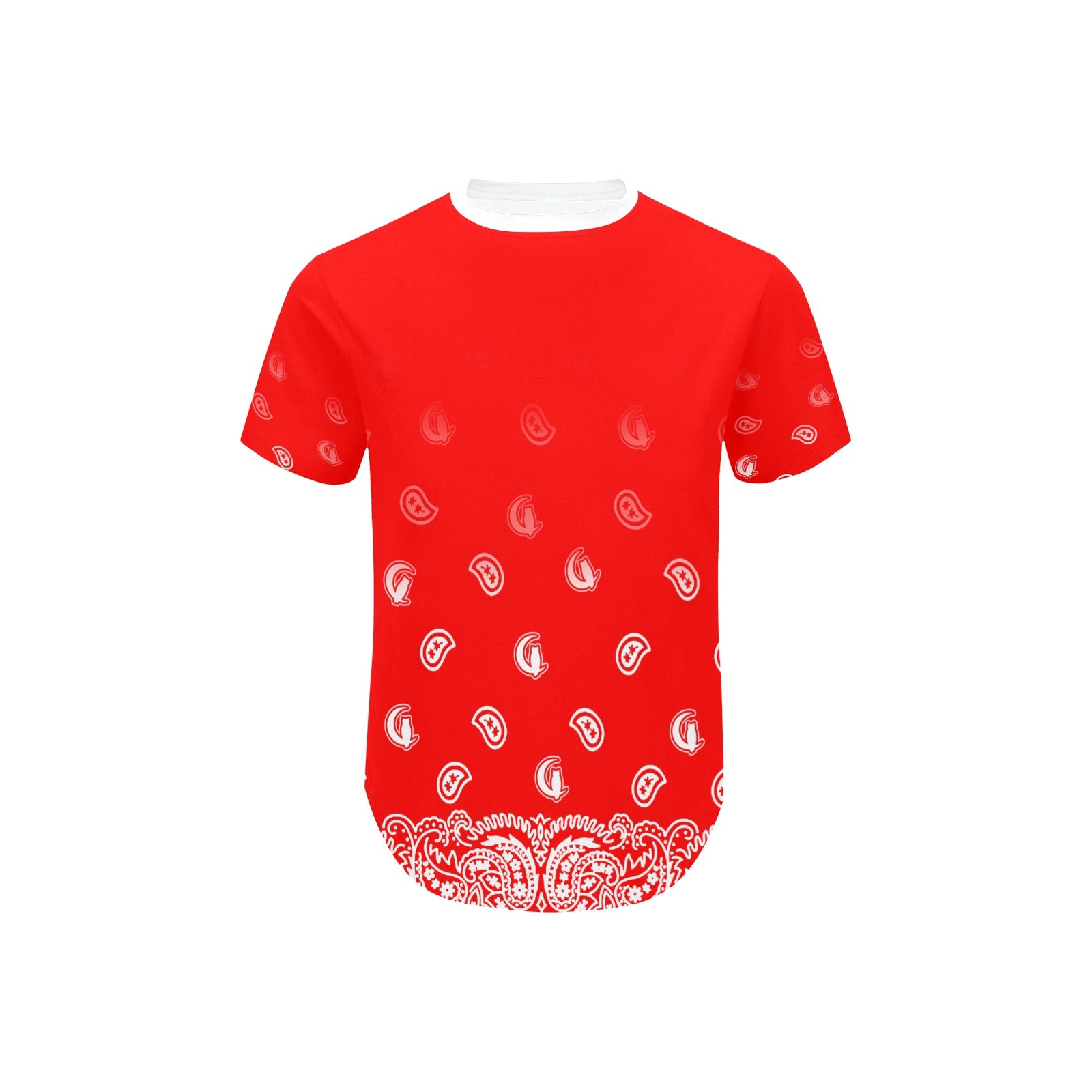BANDANA GRADIENT Men's Curved Hem T-Shirt
