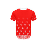 BANDANA GRADIENT Men's Curved Hem T-Shirt