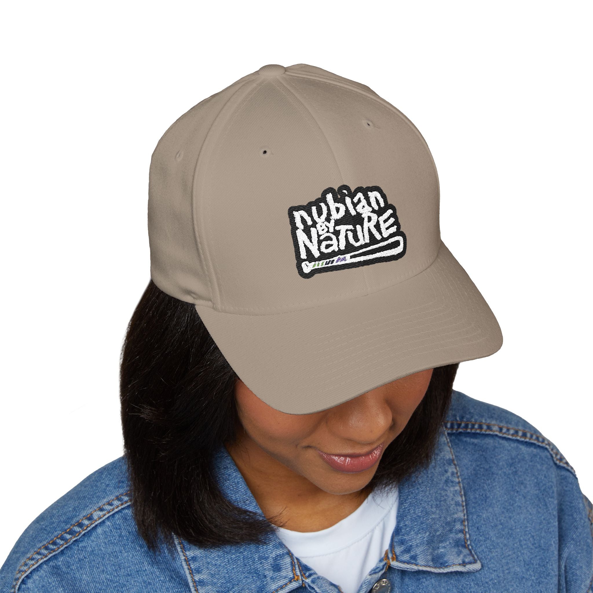 Nubian By Nature Embroidered Cap - Stylish Closed-Back Hat for Nature Lovers
