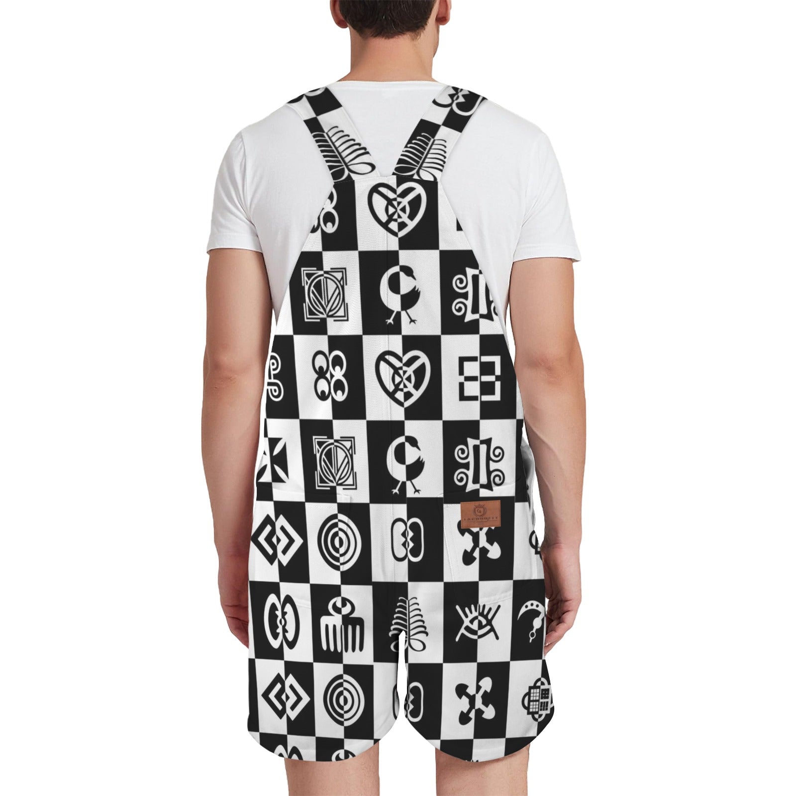 ADINKRA CHECCMATE Unisex Shorts Suspender Jumpsuit