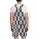 ADINKRA CHECCMATE Unisex Shorts Suspender Jumpsuit