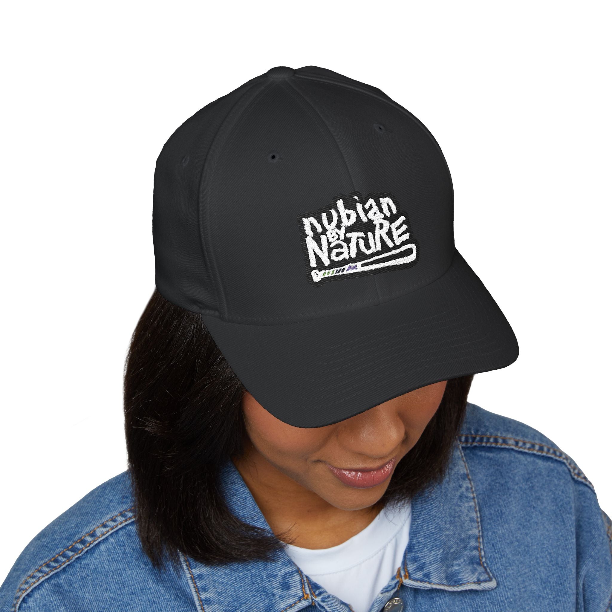 Nubian By Nature Embroidered Cap - Stylish Closed-Back Hat for Nature Lovers