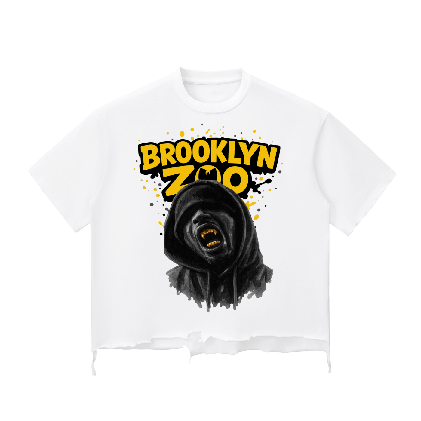BROOKLYN ZOO Snow Wash Raw-Hem Boxy T-shirt