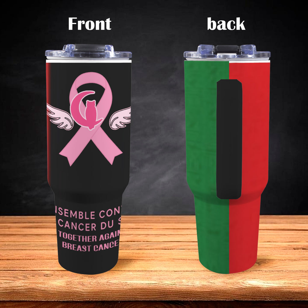CONTRE LE CANCER 40oz Tumbler with White Handle