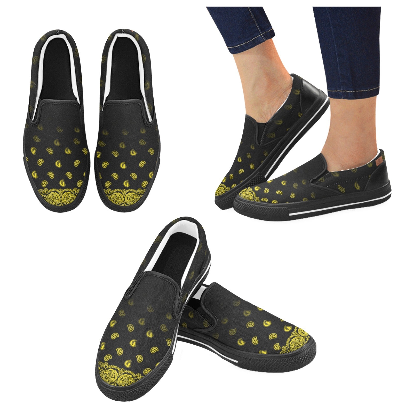 BANDANA GRADIENT Unusual Slip-on Canvas Shoes