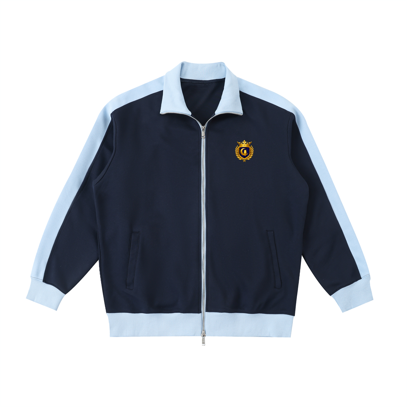 LCC ROYALTY Contrast Trim Stand Collar Jacket