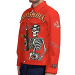 HOTSKULL RED Unisex Lapel Jacket | 245GSM Cotton