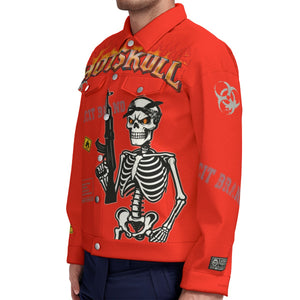 HOTSKULL RED Unisex Lapel Jacket | 245GSM Cotton