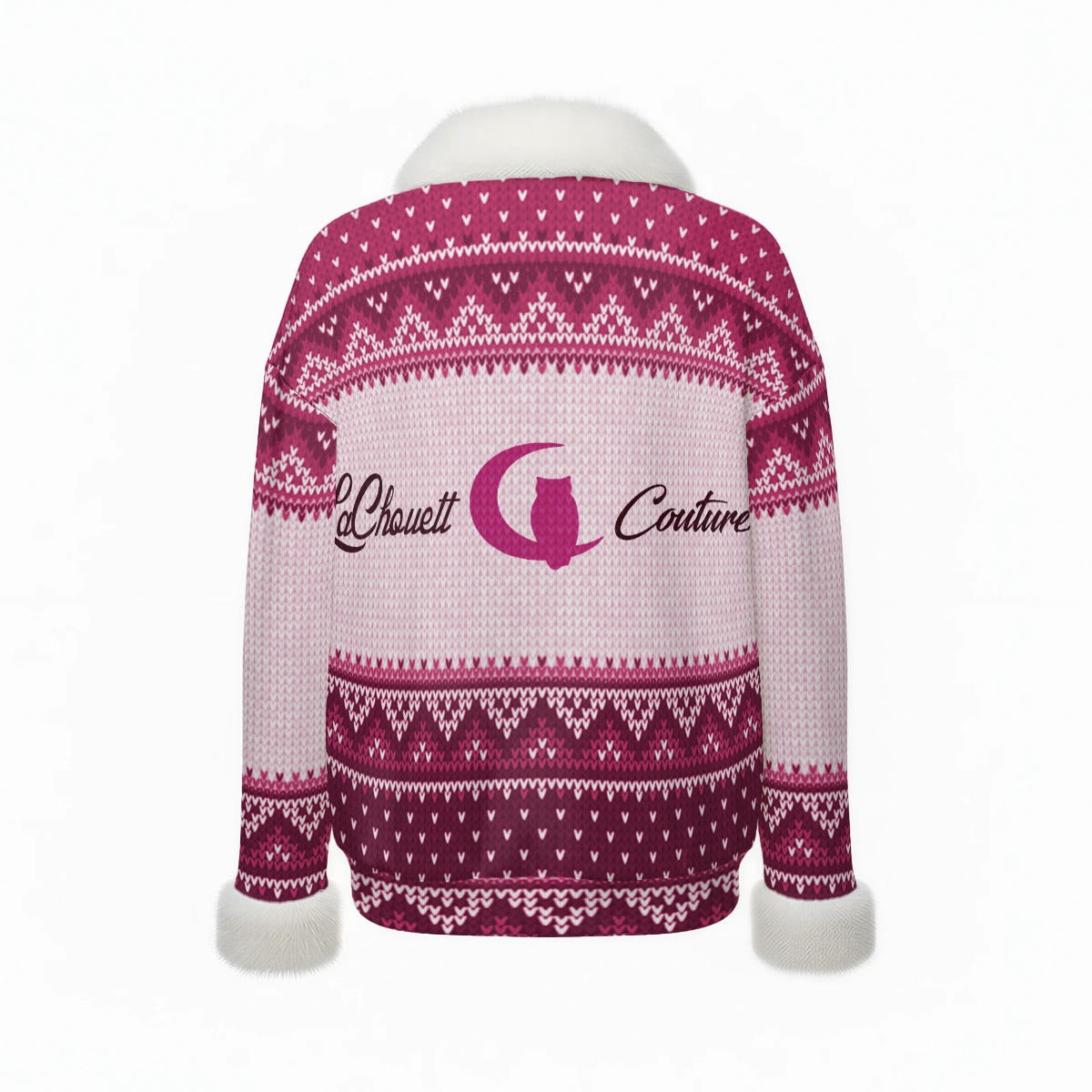 LCC KNITTED GRAPES Women's Faux Knit V-Neck Sweater