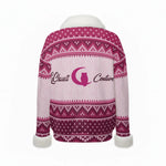 LCC KNITTED GRAPES Women's Faux Knit V-Neck Sweater