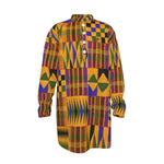 KENTE  Men's Stand-up Collar Long Shirt