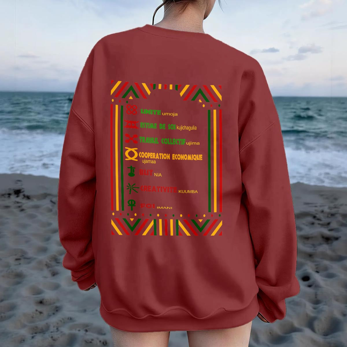 HAPPY KWANZAA Women's Drop Shoulder Sweatshirt|DTF