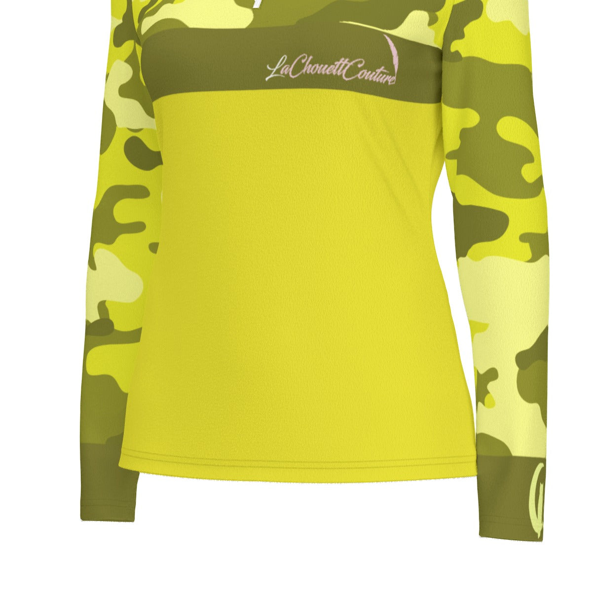 CAMOUFLAGE  YLW Women's Sports Collar Jersey Long Sleeve