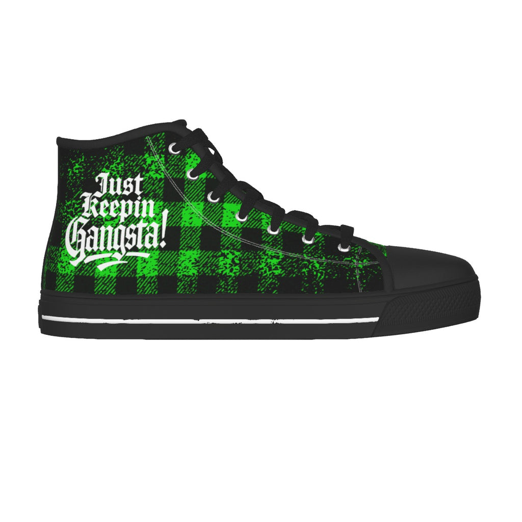JUST KEEPIN GANGSTA GREEN Men's Canvas Shoes