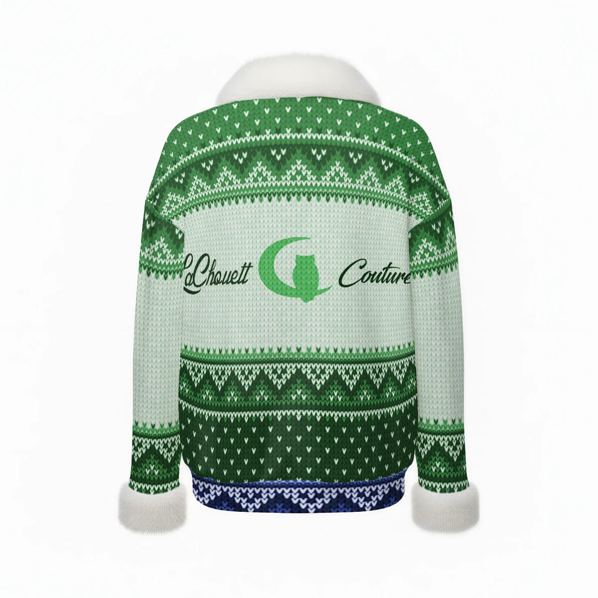 LCC KNITTED GRREN Women's Faux Knit V-Neck Sweater