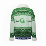 LCC KNITTED GRREN Women's Faux Knit V-Neck Sweater