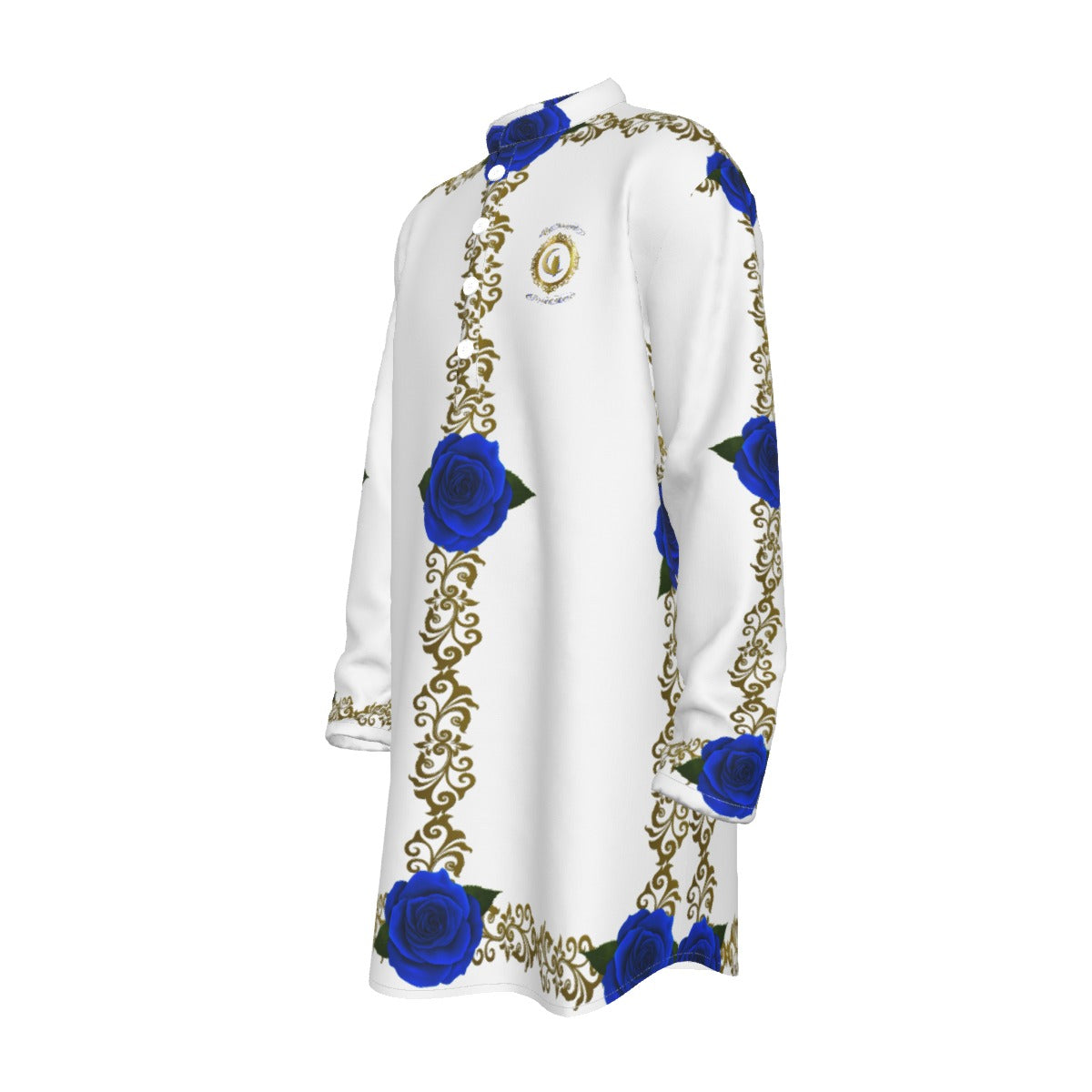 LCC BROSES Men's Stand-up Collar Long Shirt