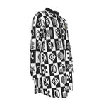 ADINKRA PUZZLE Men's Stand-up Collar Long Shirt