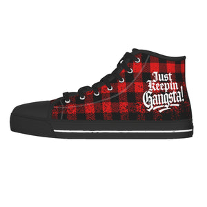JUST KEEPIN GANGSTA RED Men's Canvas Shoes