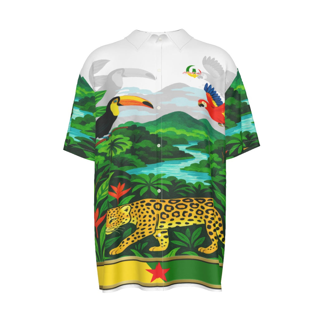 GUYANE AMAZONIE WHT Men's Silk Shirt