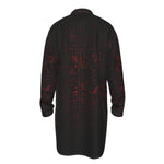 HIEROGLYPH RED Men's Stand-up Collar Long Shirt