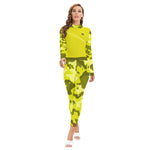 CAMOUFLAGE YLW Women's Long-sleeved  Jumpsuit