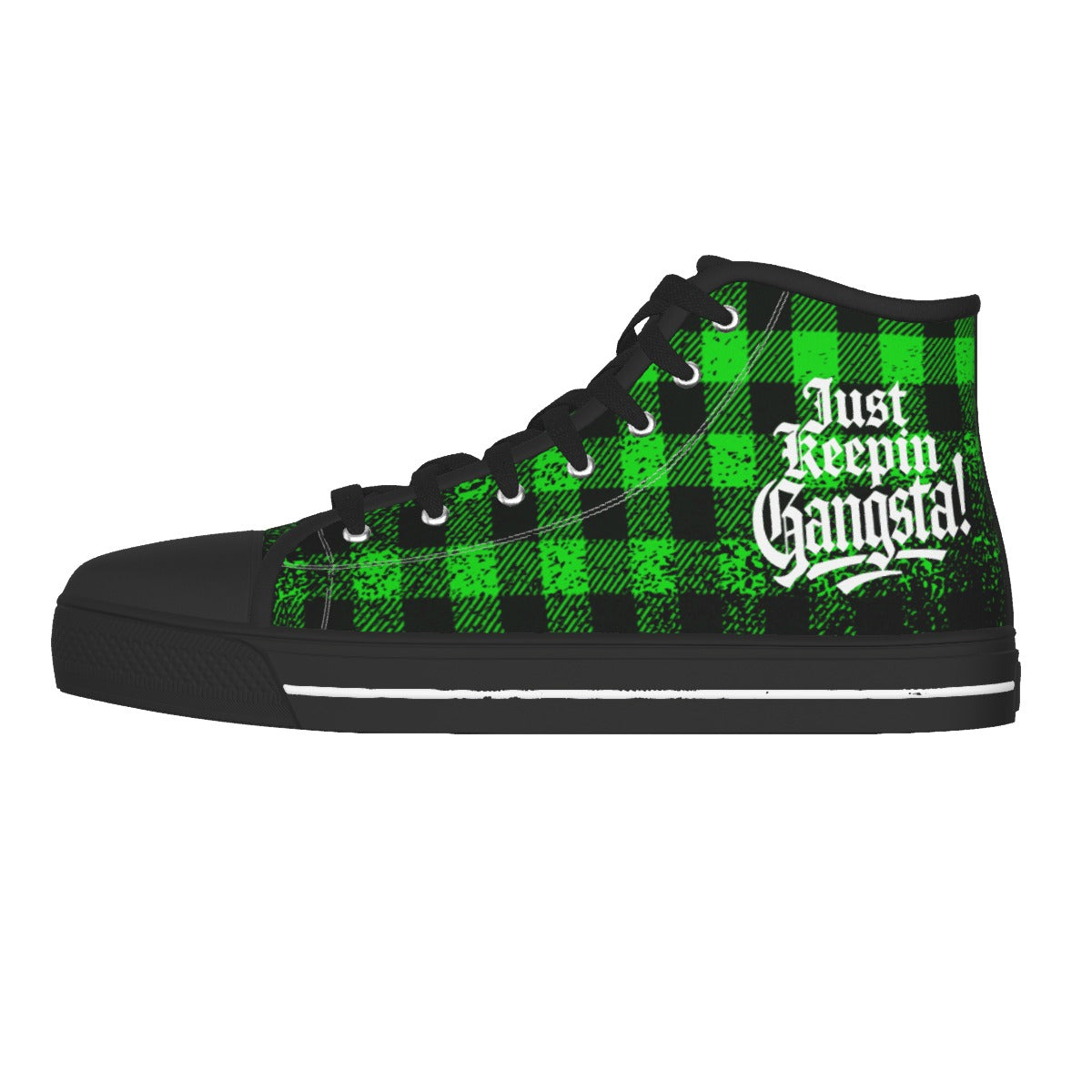 JUST KEEPIN GANGSTA GREEN Men's Canvas Shoes