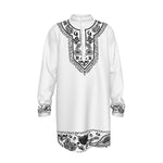 BANDANA SHIKI WHT Men's Stand-up Collar Long Shirt