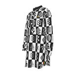 ADINKRA PUZZLE Men's Stand-up Collar Long Shirt