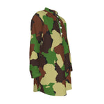 DIASPORA CAMO Men's Stand-up Collar Long Shirt