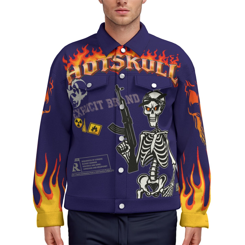 HOTSKULL NAVY Unisex Lapel Jacket