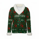 UGLY XMAS HOLY Women's Faux Knit V-Neck Sweater