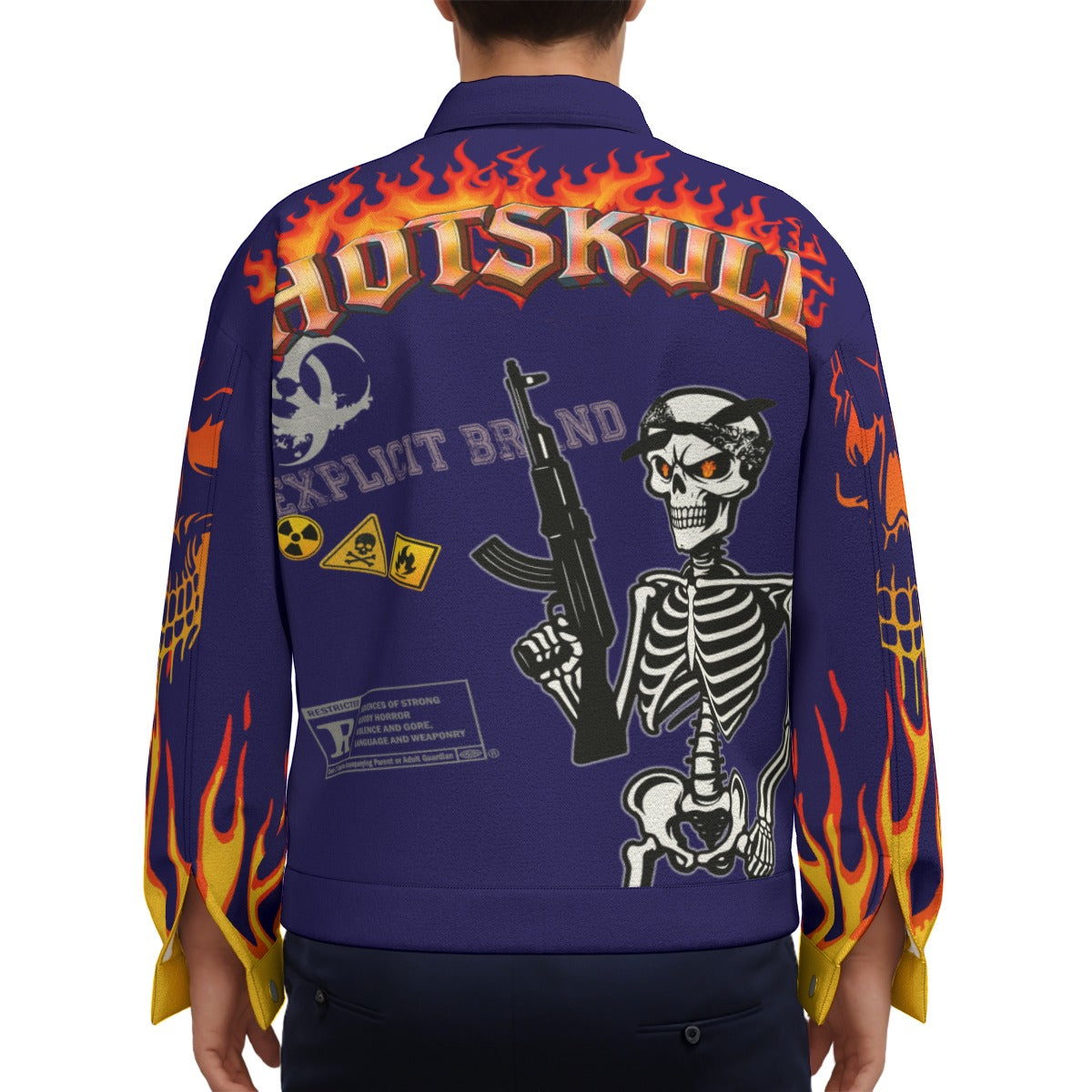 HOTSKULL NAVY Unisex Lapel Jacket
