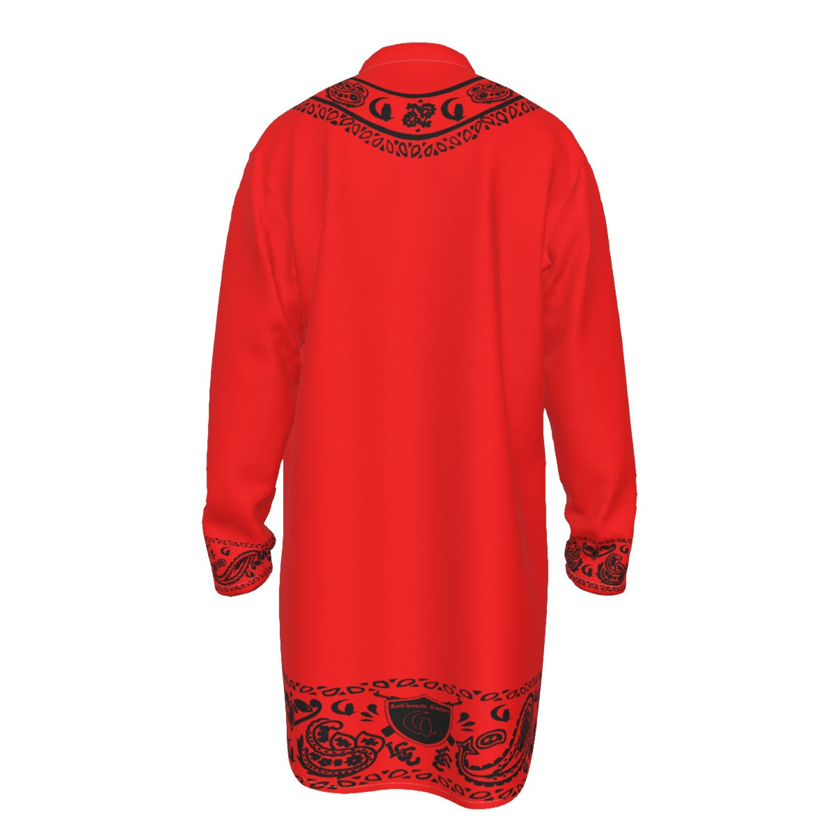 BANDANA SHIKI RED Men's Stand-up Collar Long Shirt