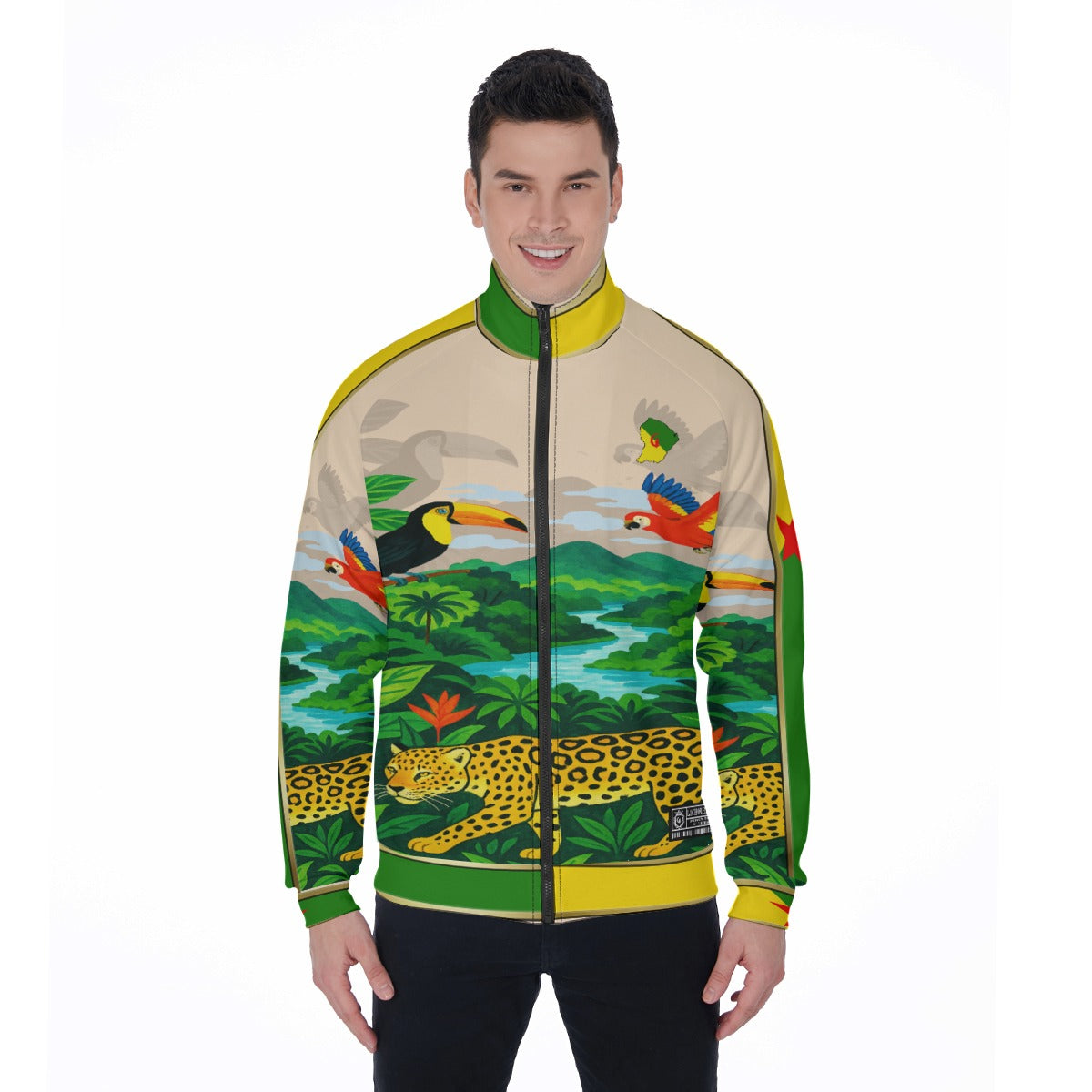 GUYANE AMAZONIE PINK Men's Stand Collar Jacket