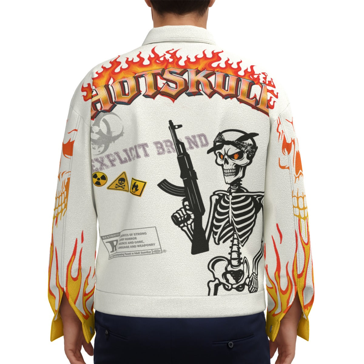 HOTSKULL WHT Unisex Lapel Jacket
