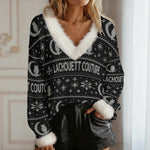 UGLY XMAS Women's Faux Knit V-Neck Sweater