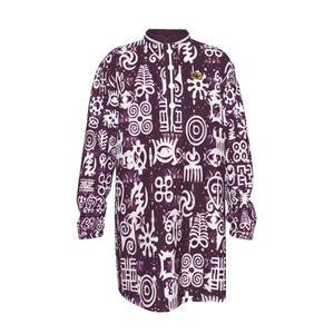 ADINKRA MX GRAPES Men's Stand-up Collar Long Shirt