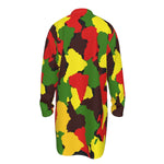 DIASPORA CAMO RASTA Men's Stand-up Collar Long Shirt
