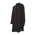 HIEROGLYPH RED Men's Stand-up Collar Long Shirt