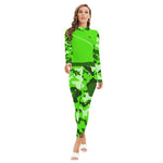 CAMOUFLAGE GREEN Women's Long-sleeved Jumpsuit