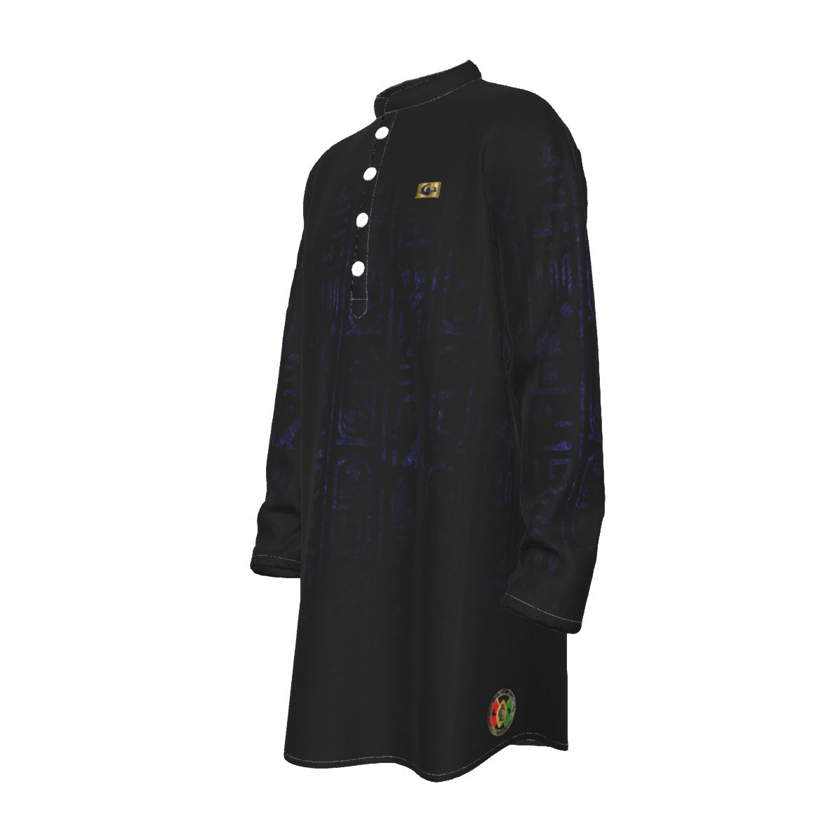 HIEROGLYPH Men's Stand-up Collar Long Shirt