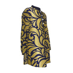 GORGIOUS BLUE Men's Stand-up Collar Long Shirt