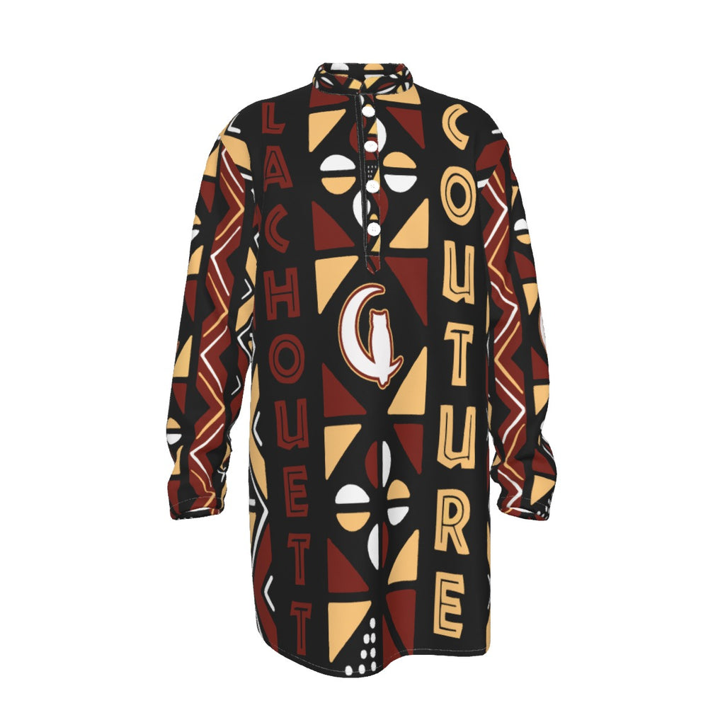 LCC BOGOLAN Men's Stand-up Collar Long Shirt