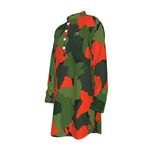 DIASPORA CAMO KAKI Men's Stand-up Collar Long Shirt
